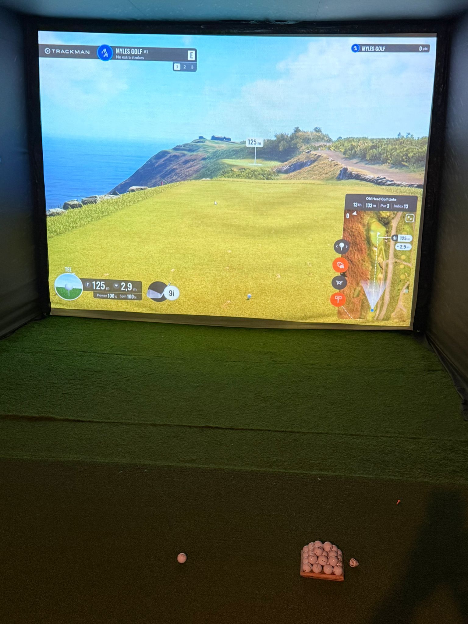 TrackMan golf simulator at MF Golf